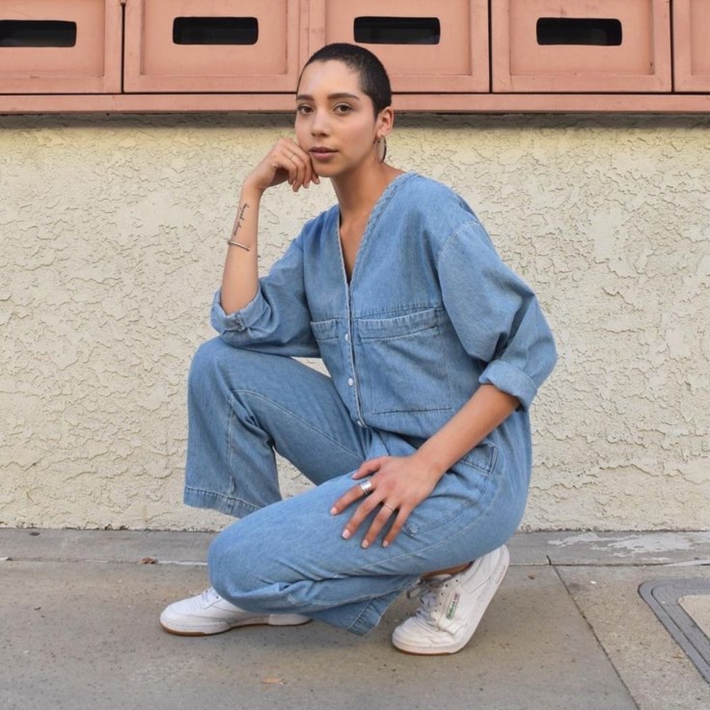 ILANA KOHN TUCK OVERALL DENIM